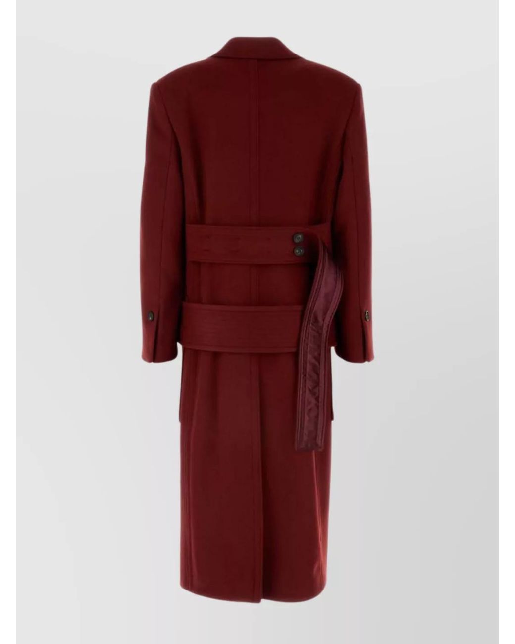Ferragamo Red Cashmere Wool Single Breasted Coat