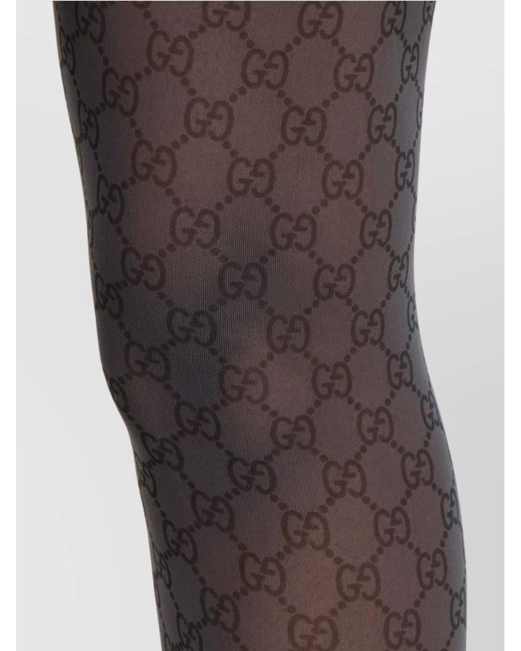 Gucci Gray All-Over Print Stretch Nylon Tights