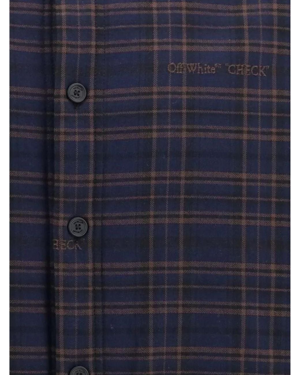 Off-White c/o Virgil Abloh Blue Cotton Oversized Padded Checked Shirt for men