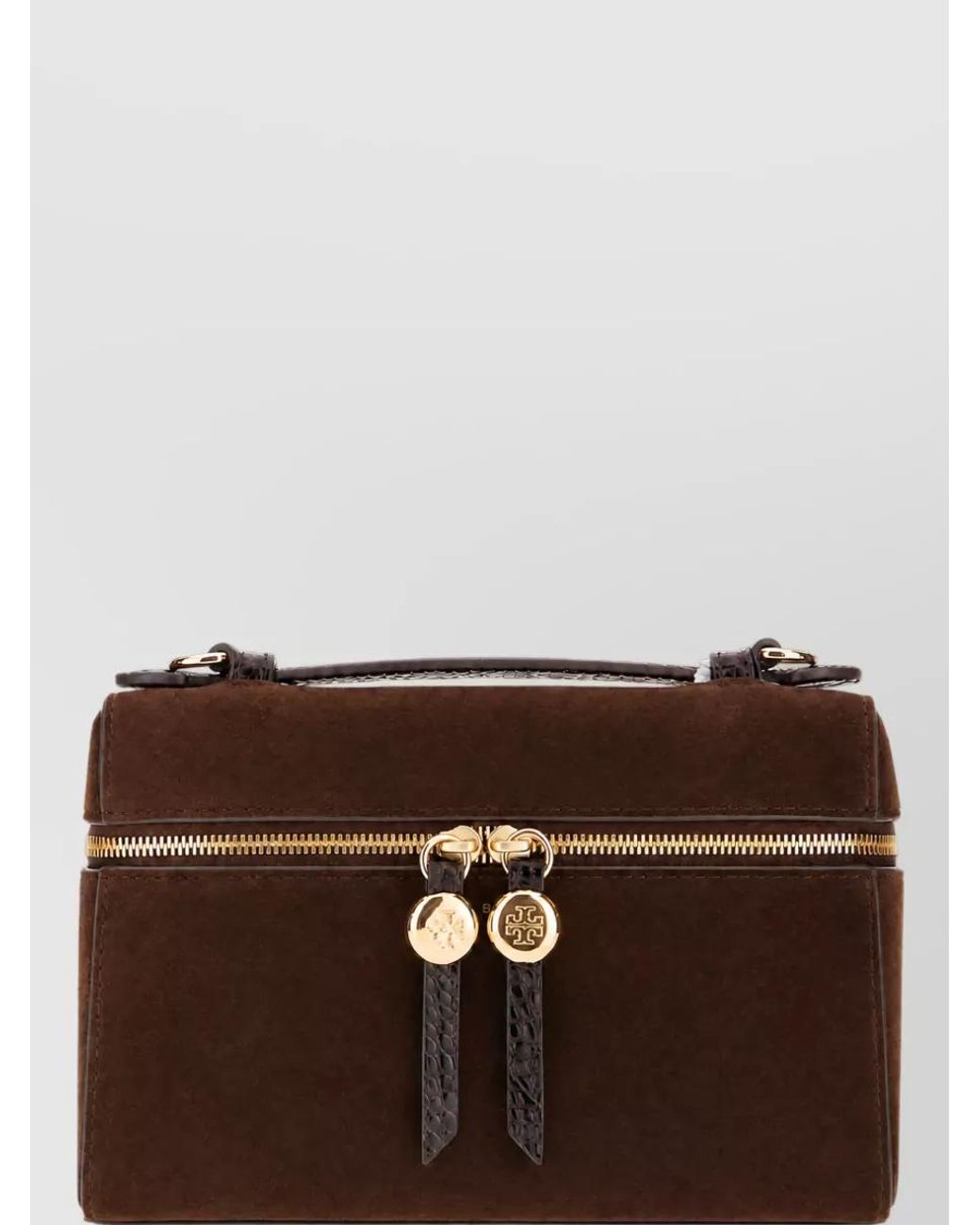 Tory Burch Brown Na Suede Leather Clutch Bag