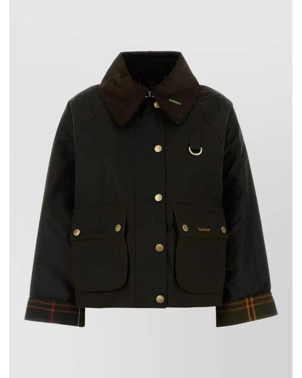 Barbour Black Waxed Cropped Cotton Jacket