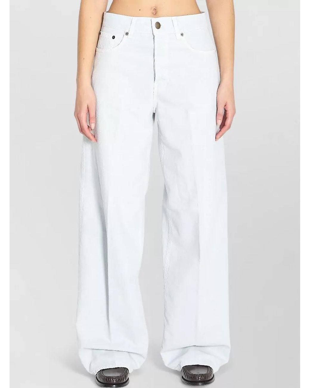 Haikure White Linen-Blend Straight-Leg Trousers