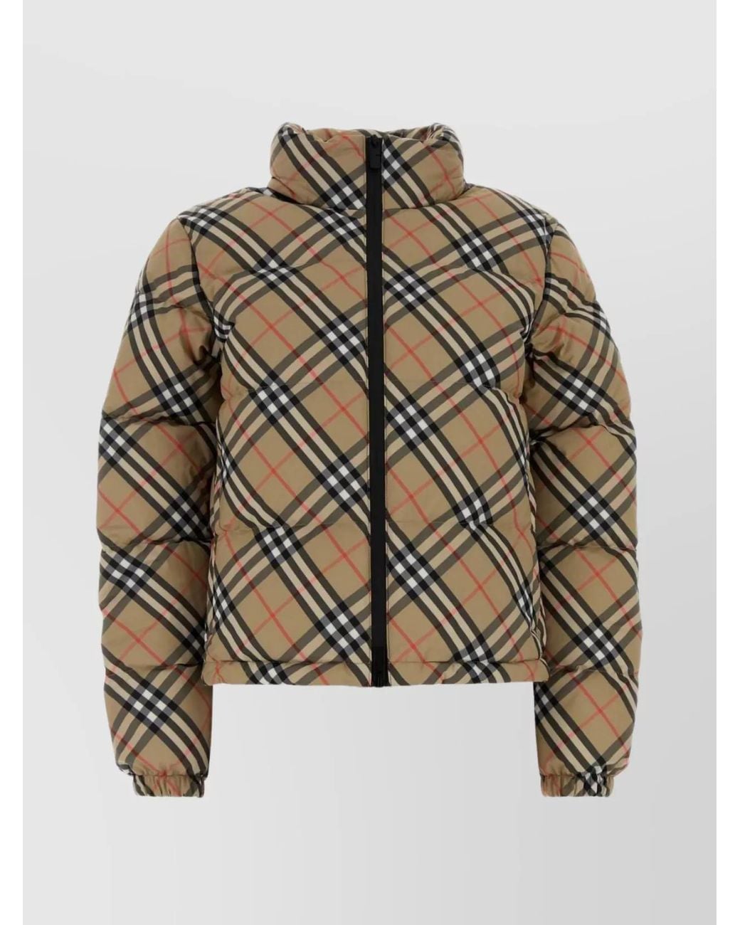 Burberry Metallic Down Check Puffer Jacket