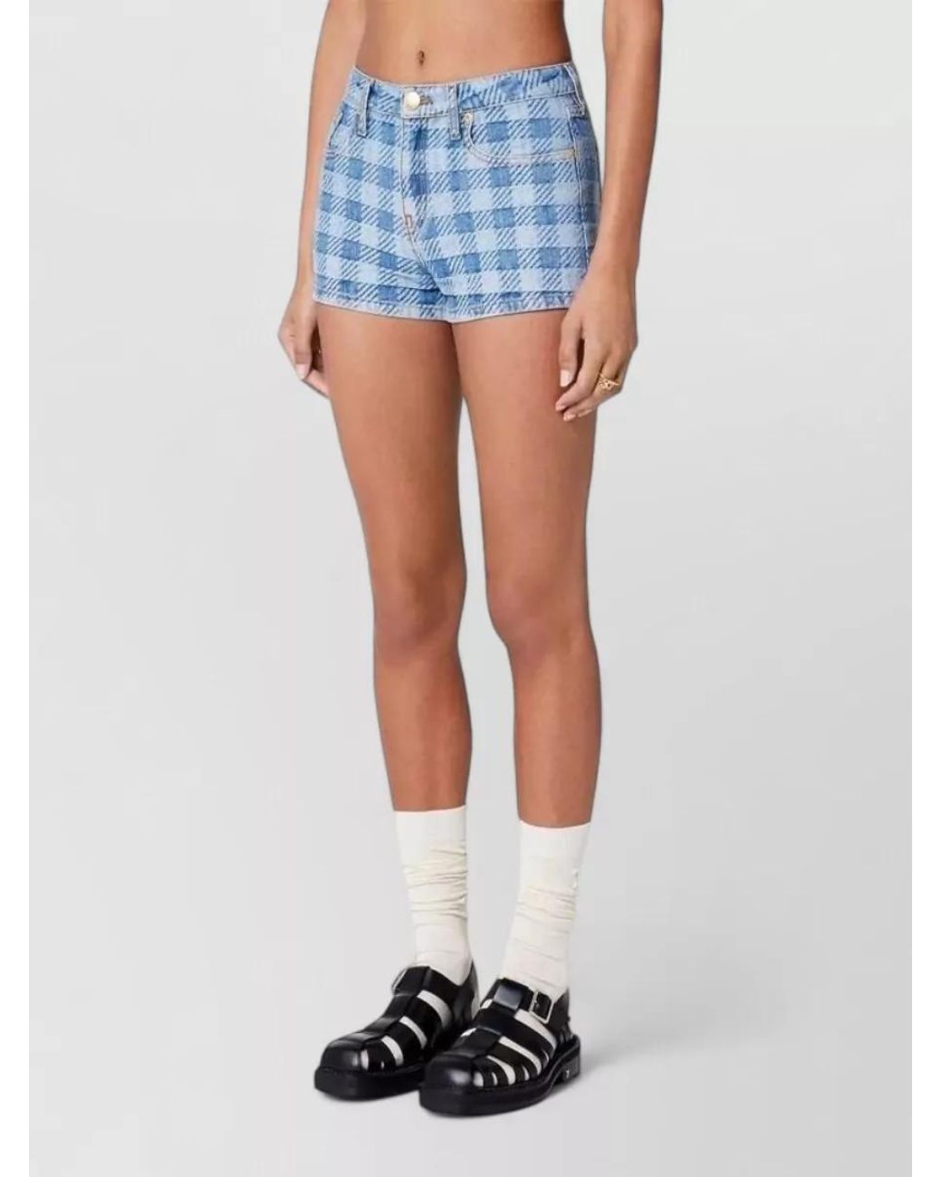 AMI Blue Denim Cropped Shorts
