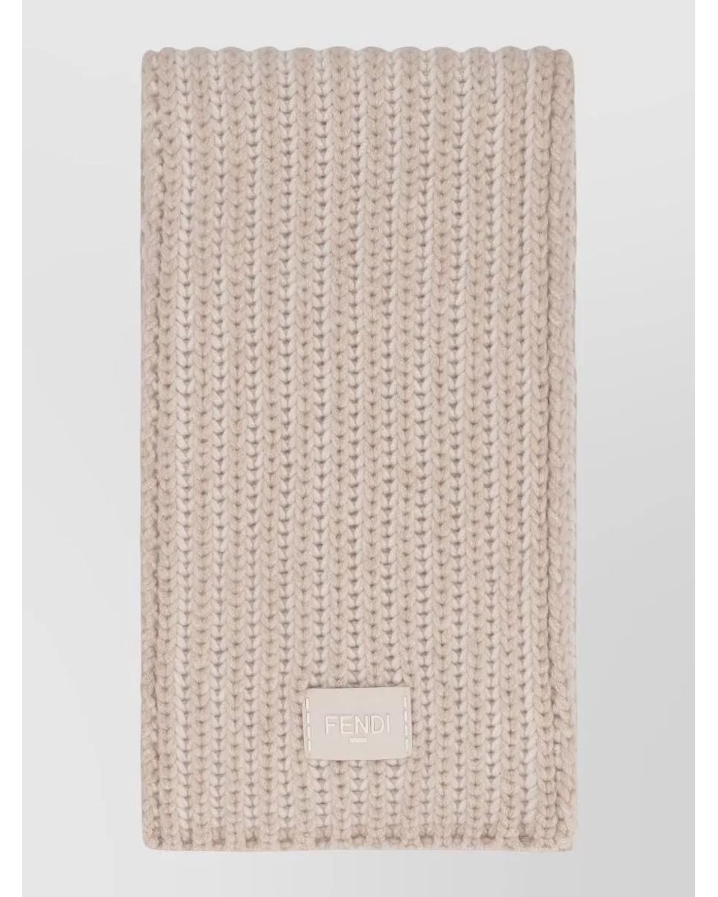 Fendi Natural Wool Cashmere Rectangular Scarf