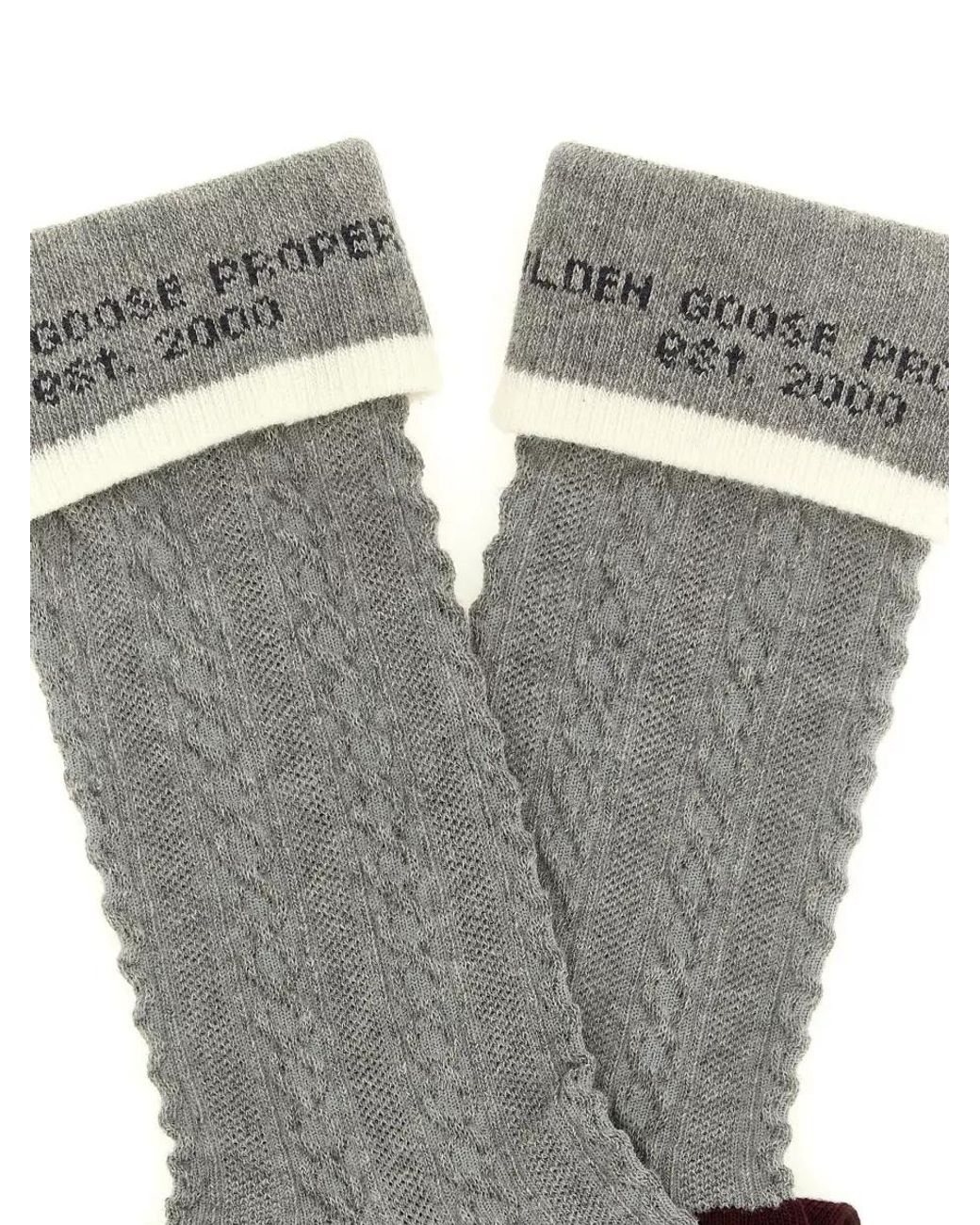 Golden Goose Deluxe Brand Gray Braided Knit Socks