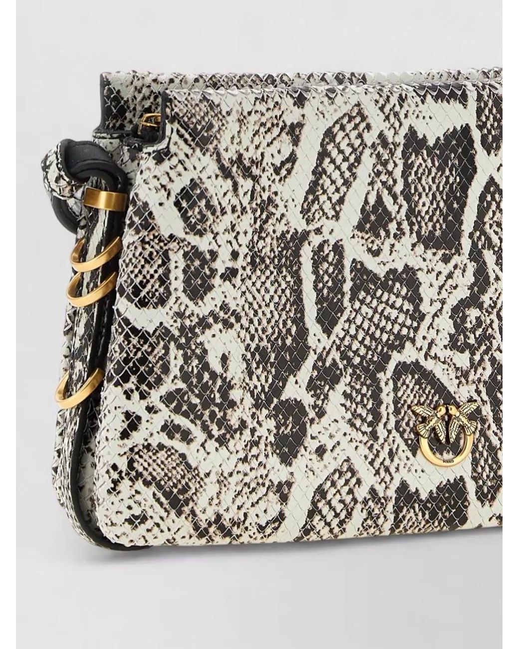Pinko Gray Mini Leather Love Bag Shoulder Bag