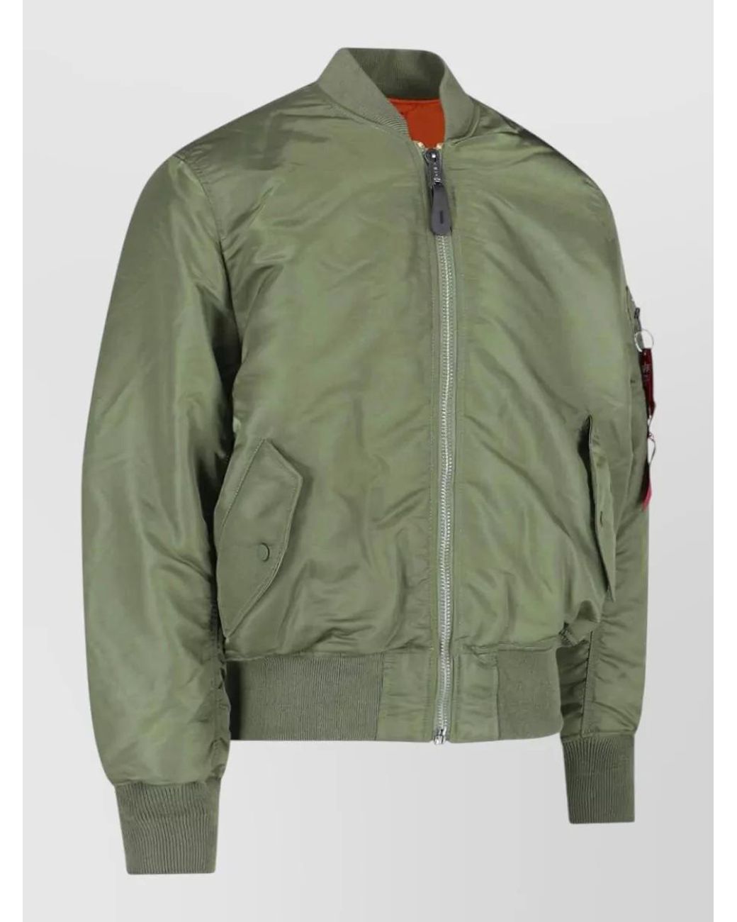 Alpha Industries Green Reversible Nylon Padded Bomber Jacket for men