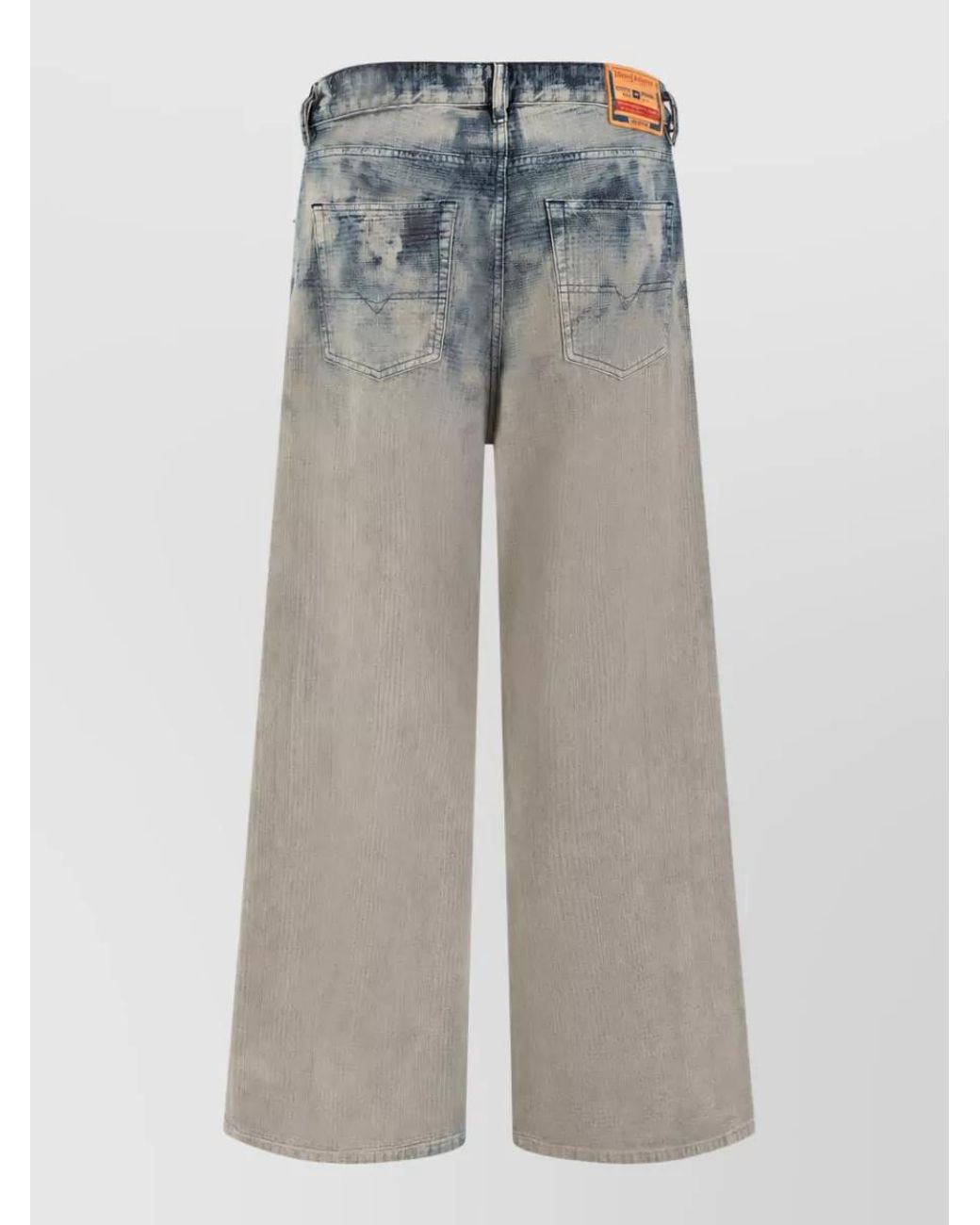 DIESEL Gray Checked Denim Palazzo Jeans