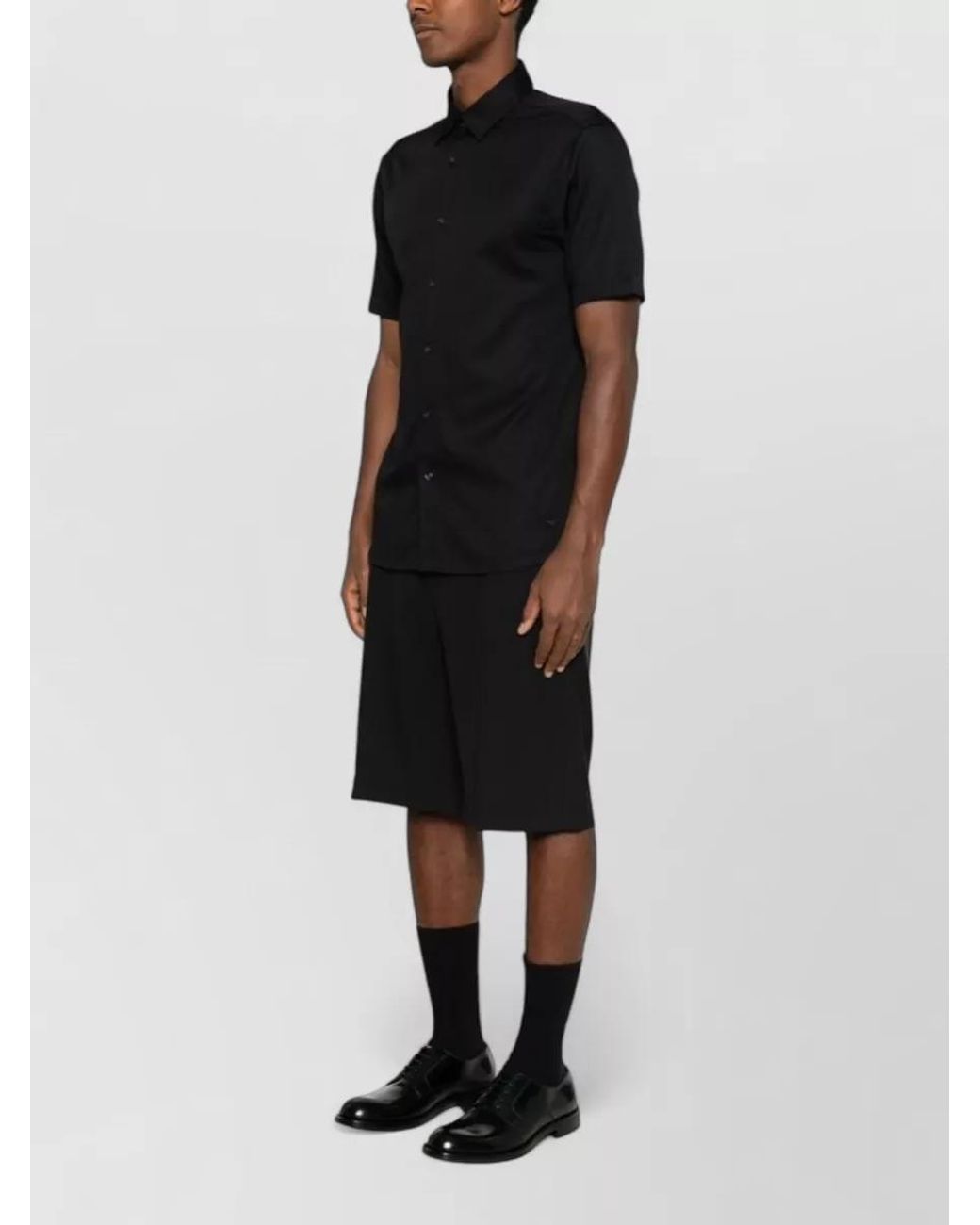Emporio Armani Black Short-Sleeve Polo Shirt for men