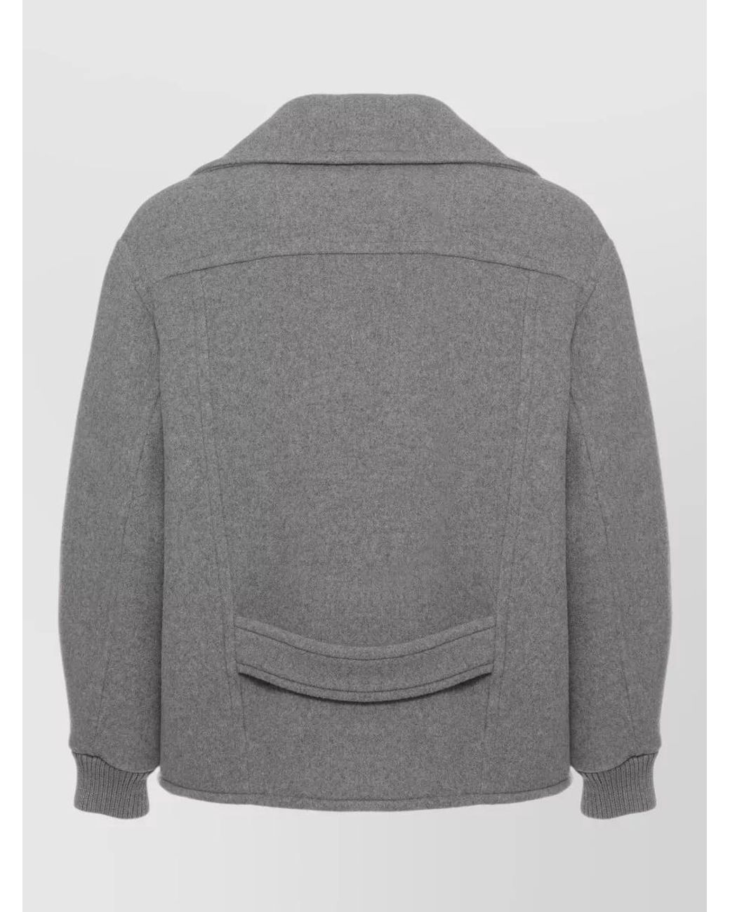 Moschino Gray Wool Double-Breasted Jacket for men