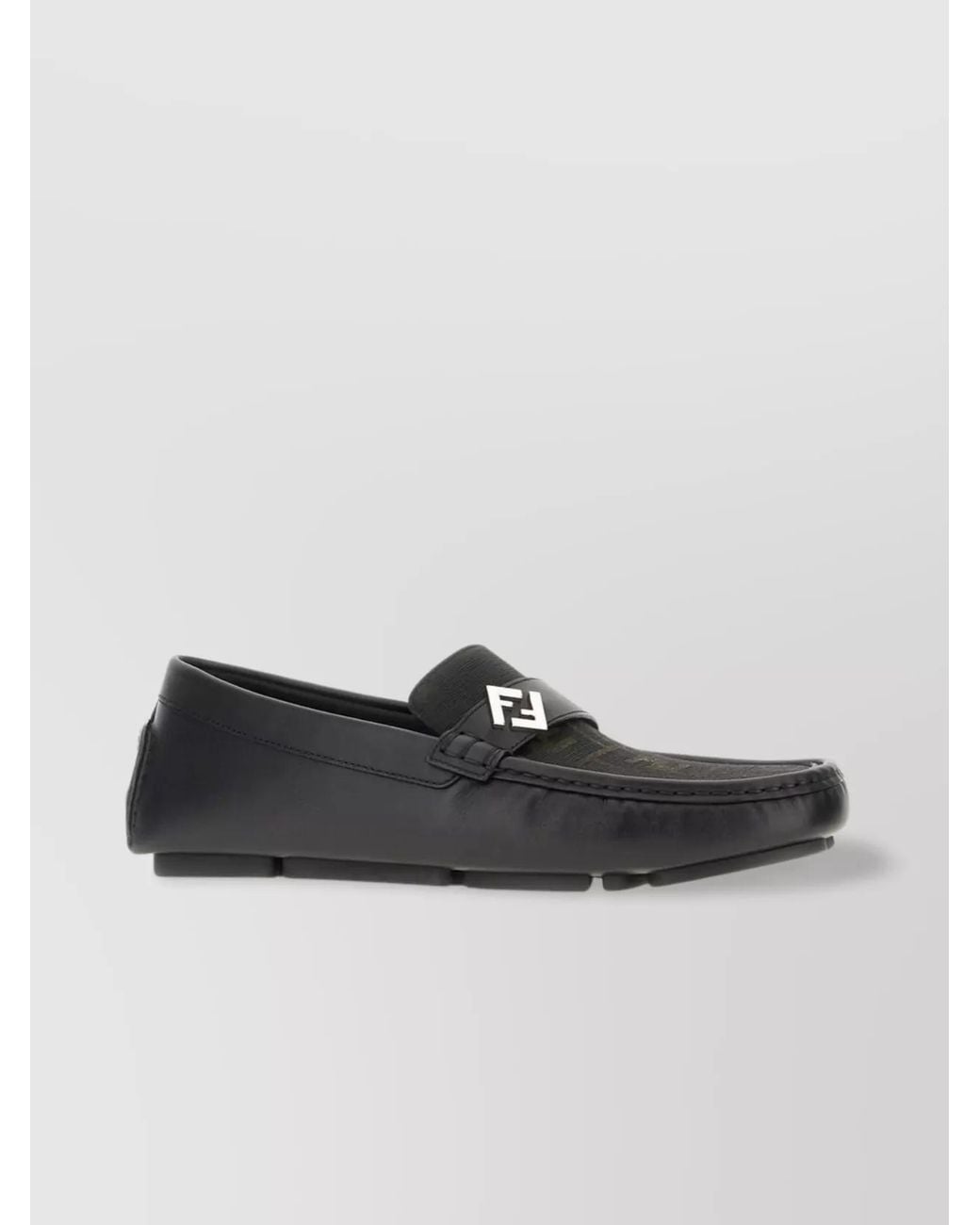 Fendi Multicolor Leather Driver Loafers for men