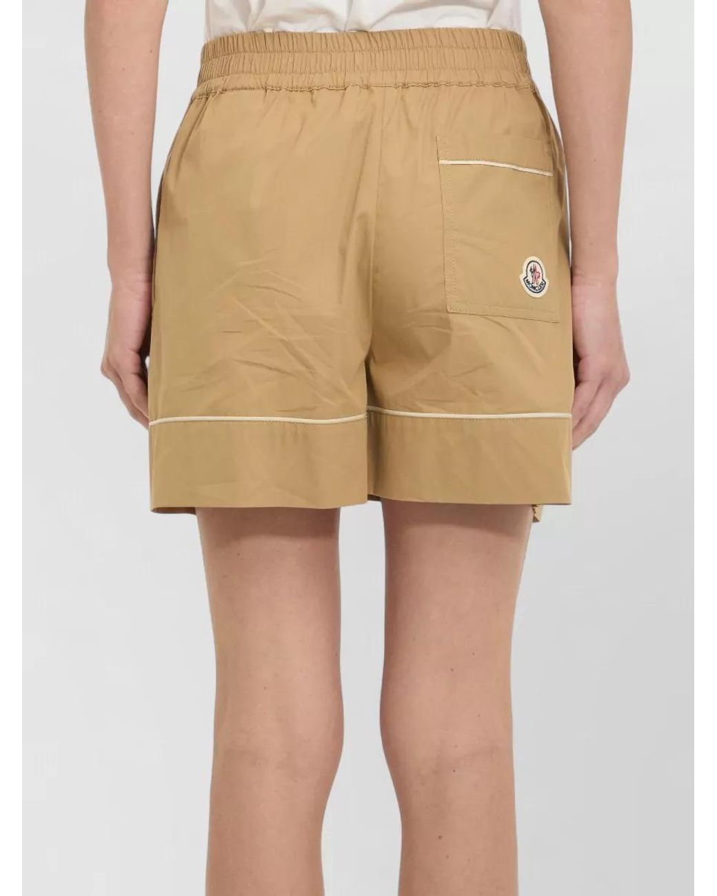 Moncler Natural Cotton-Blend Cropped Shorts