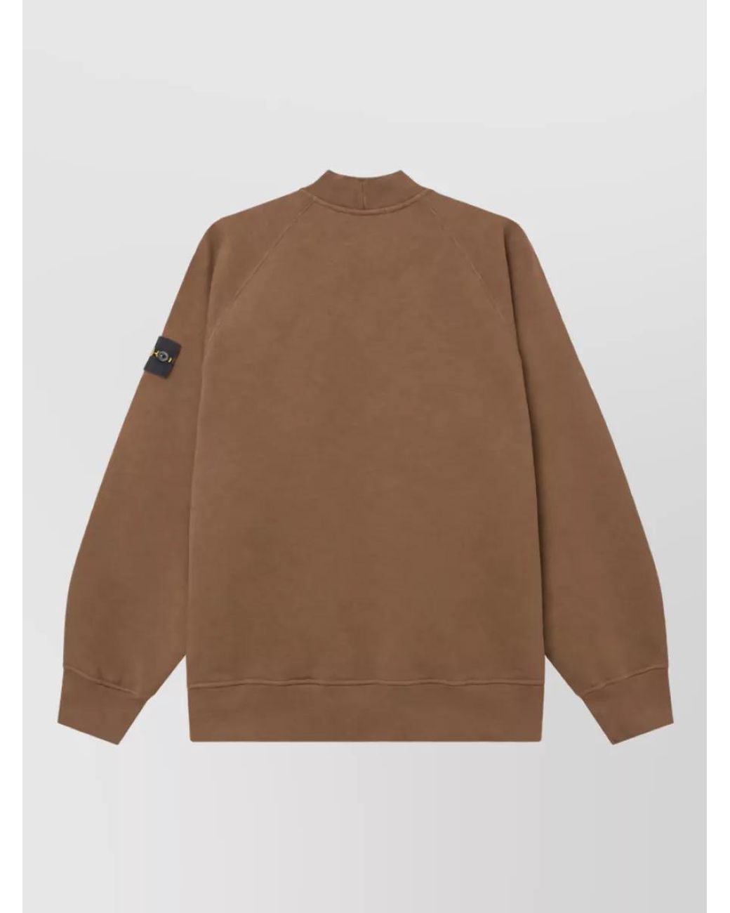 Stone Island Brown Ribbed Cotton Crewneck Sweater for men