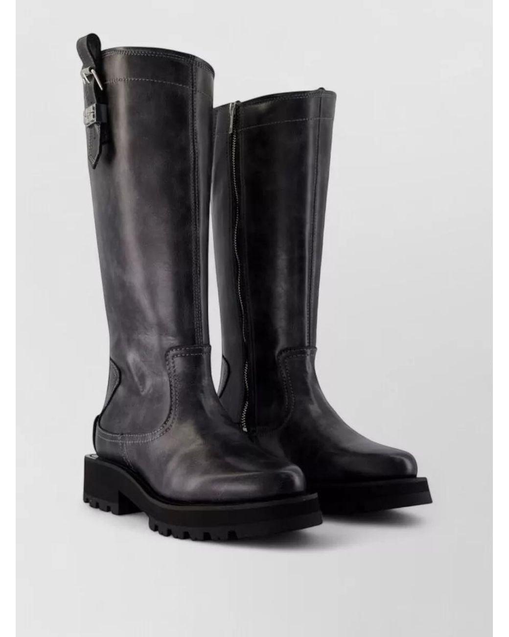 Ganni Black Studded Leather Ankle Boots