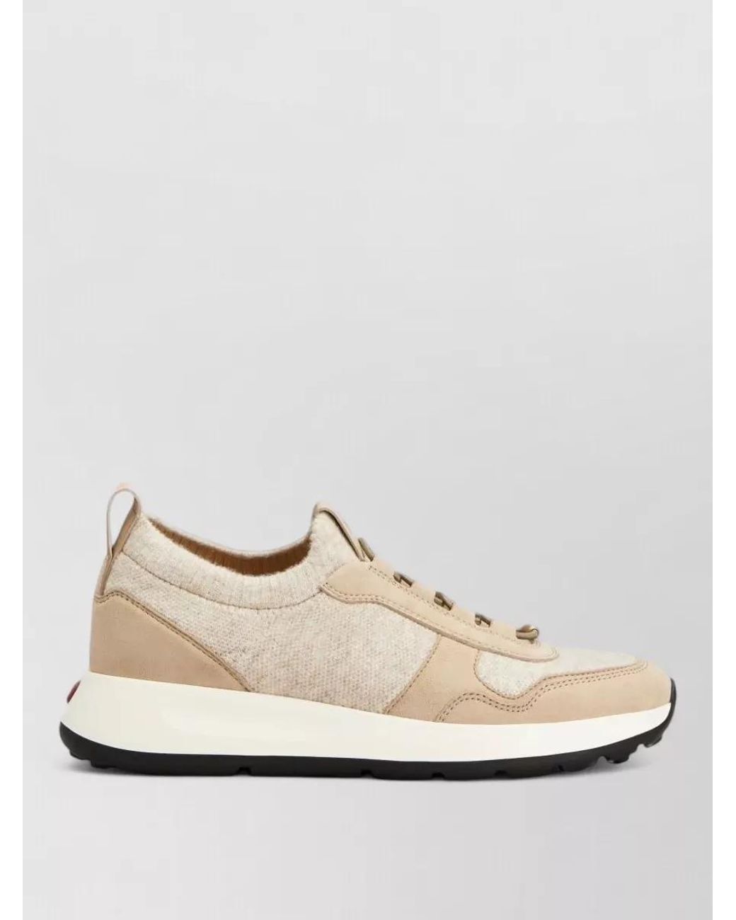 Tod's Natural Knitted Low-Top Sneakers