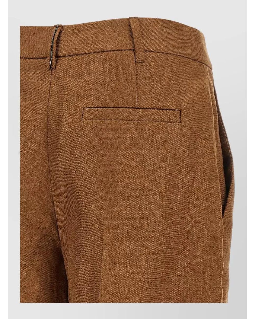 Brunello Cucinelli Brown Linen Relaxed-Fit Bermuda Shorts