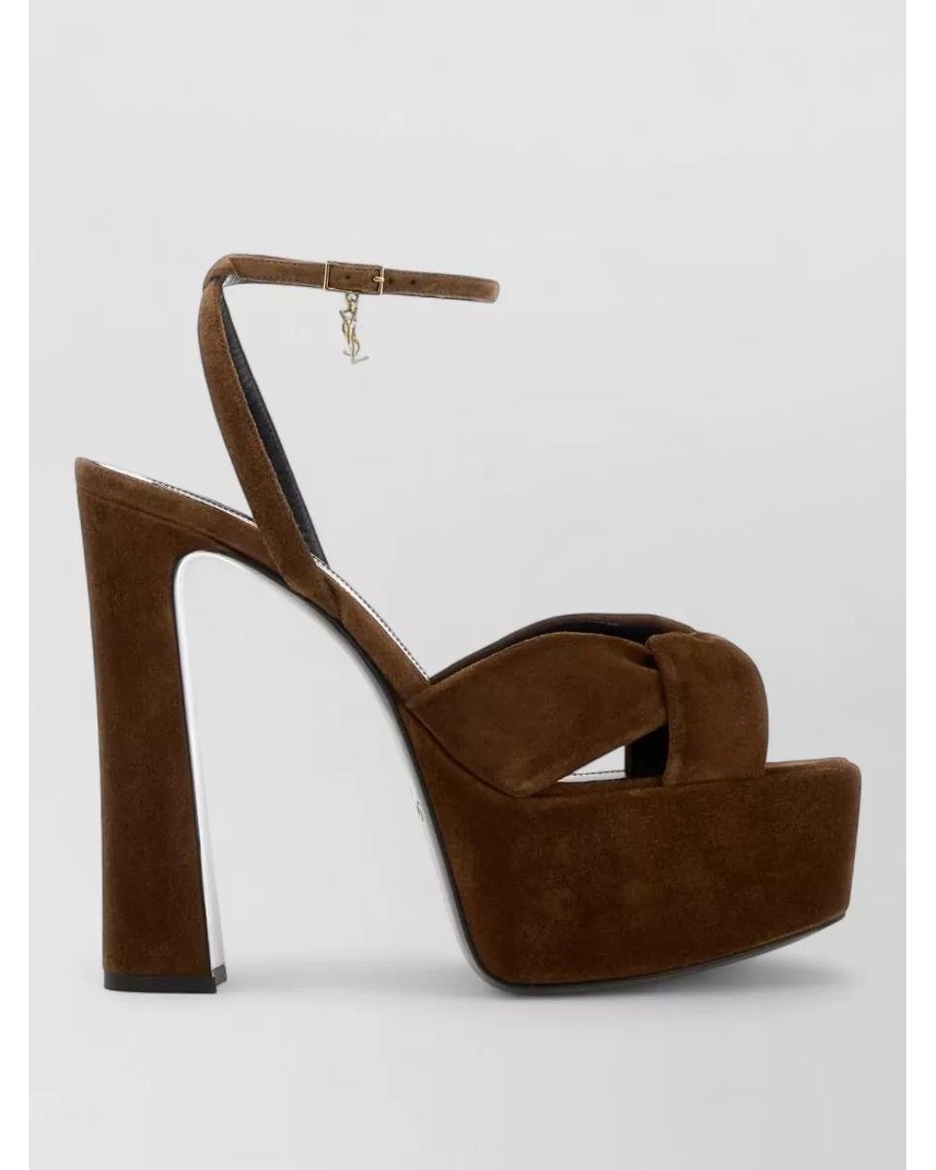 Saint Laurent White Suede Sandals