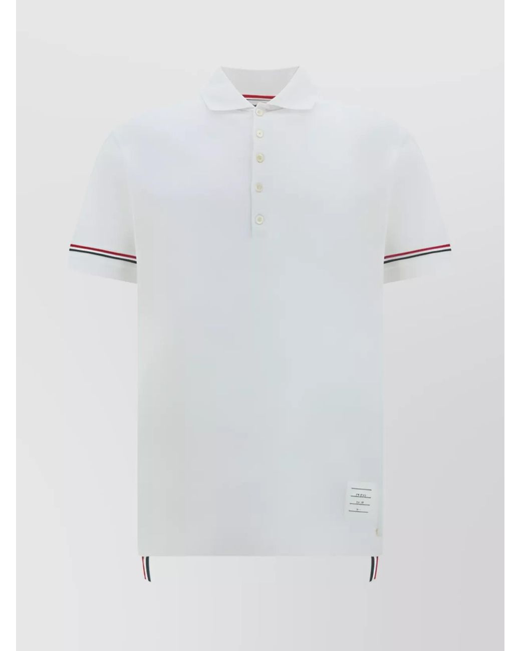 Thom Browne White Piqué Polo Shirt for men
