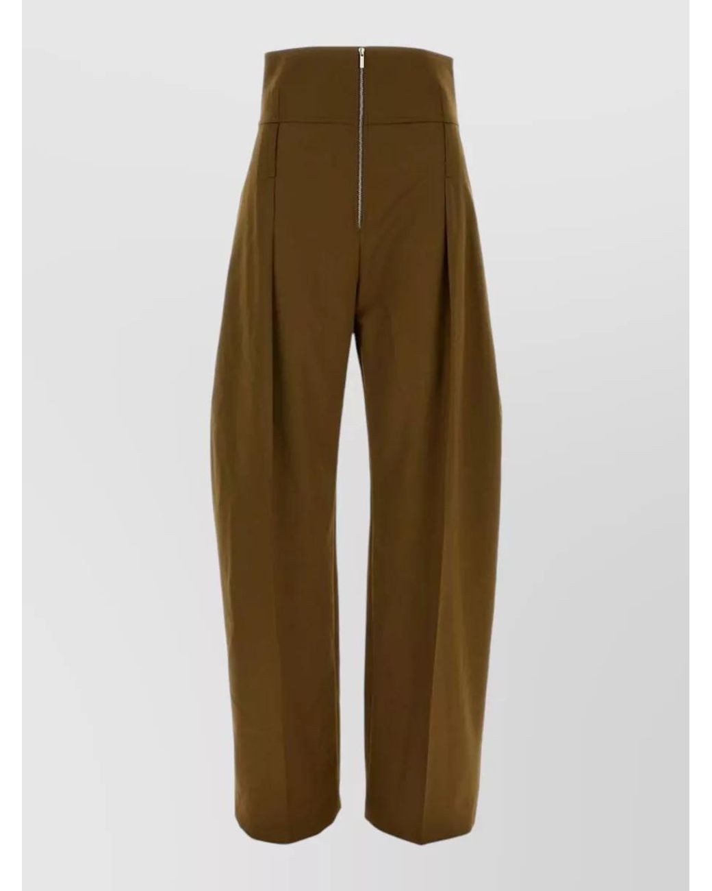 Ferragamo Green Cashmere Blend Wide Leg Trousers