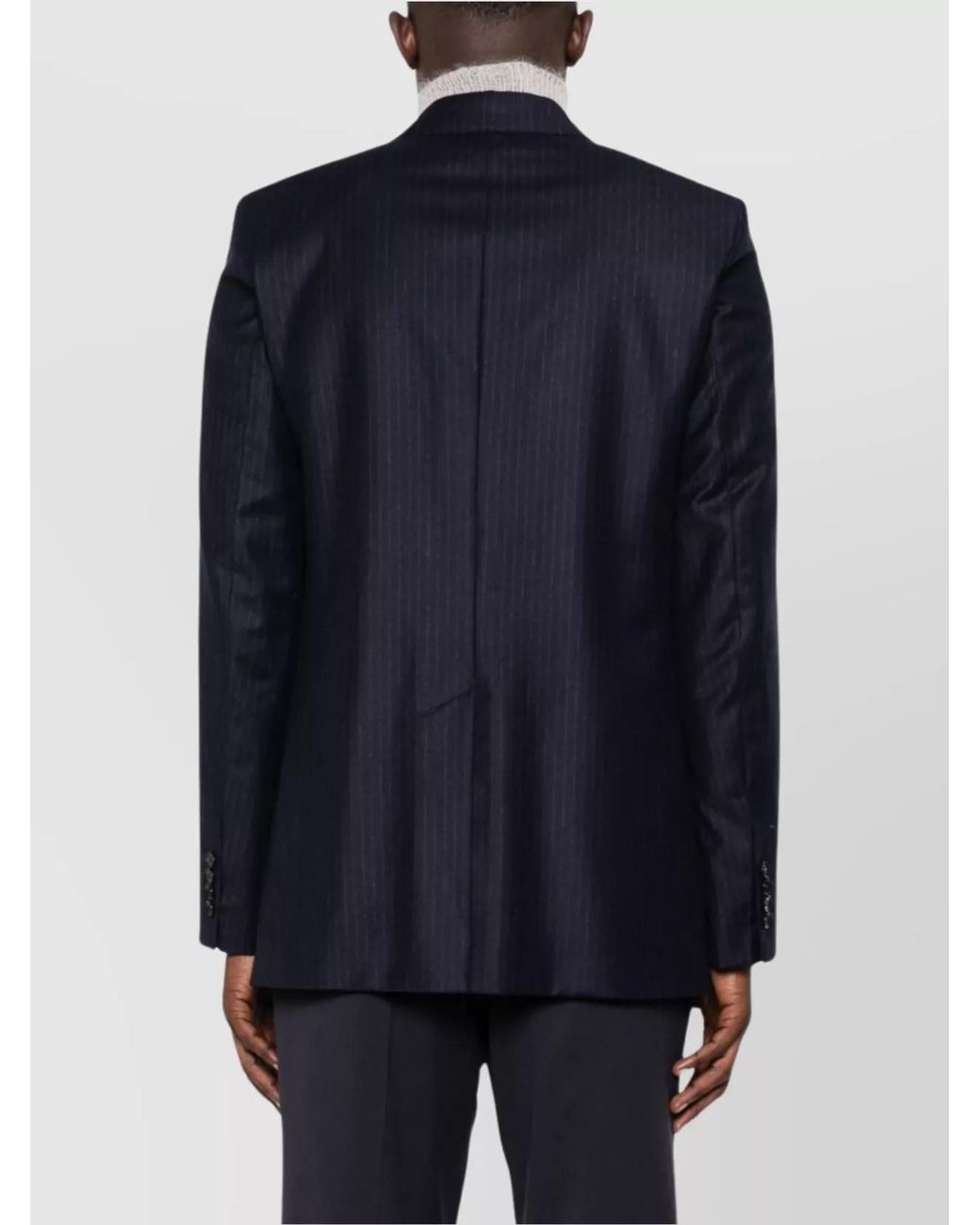 AMI Blue Virgin Wool Pinstripe Single-Breasted Blazer for men