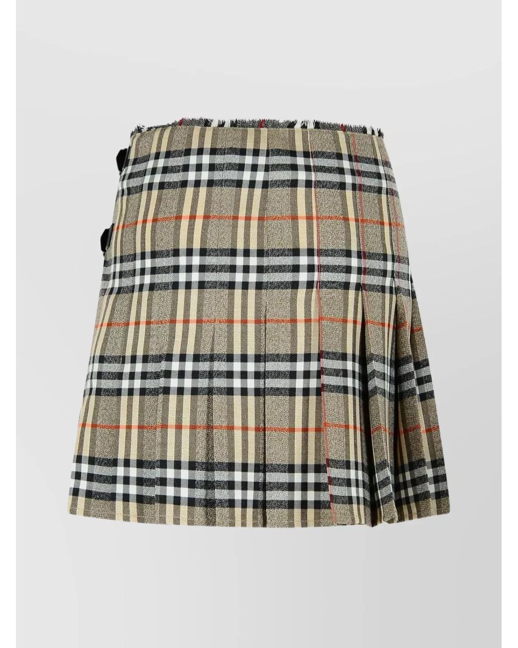 Burberry Gray Wool Pleated Mini Skirt