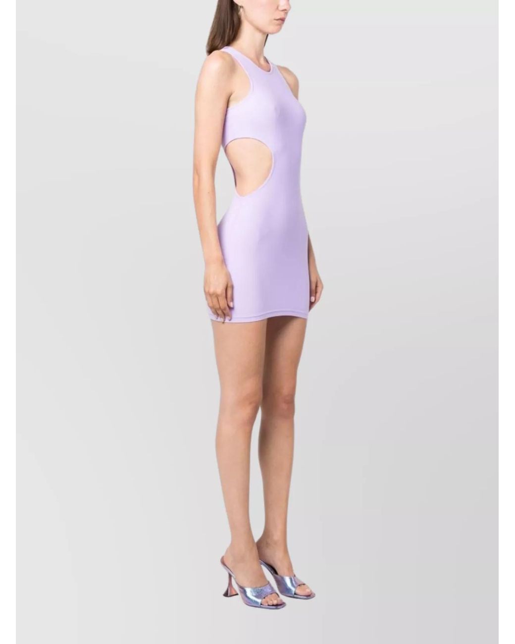 Reina Olga Purple Cutout Sleeveless Mini Dress