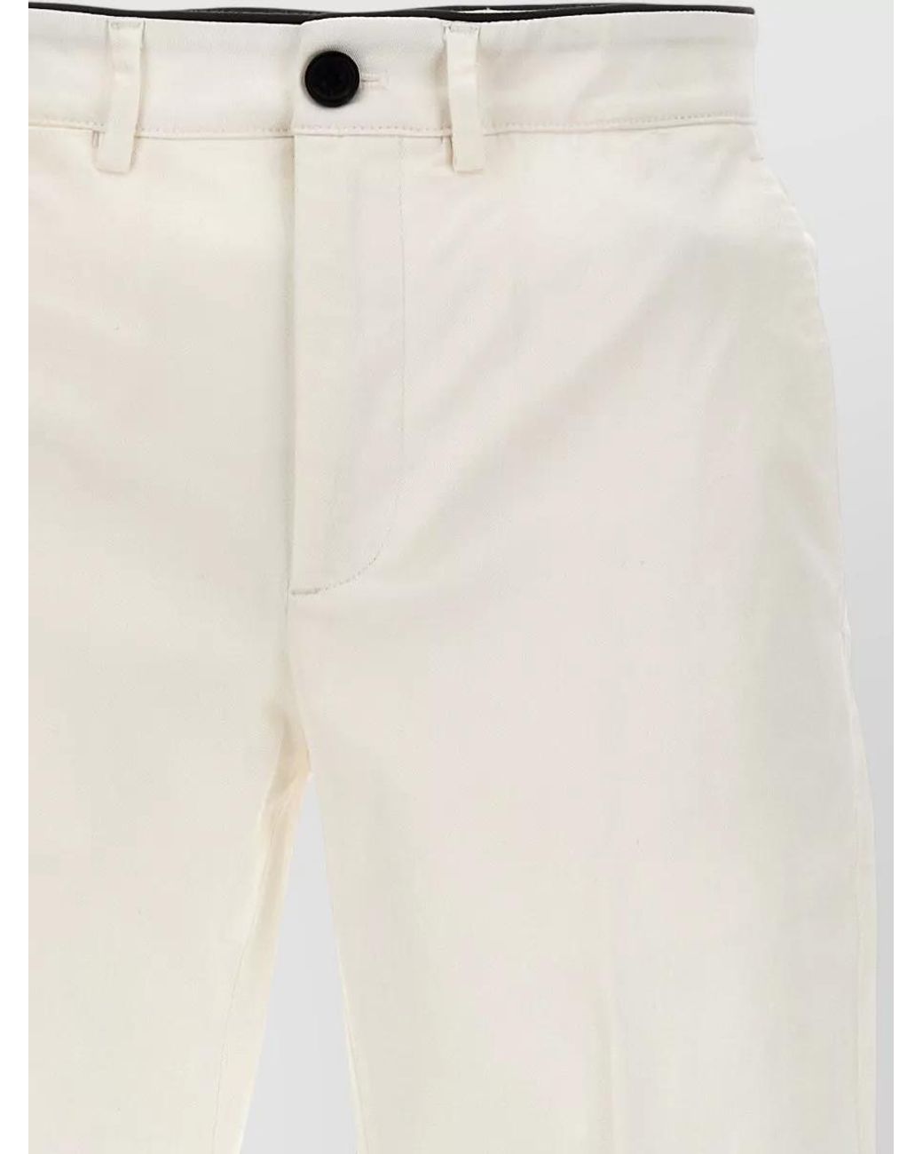 Department 5 White Cotton Regular-Fit Straight-Leg Pants for men