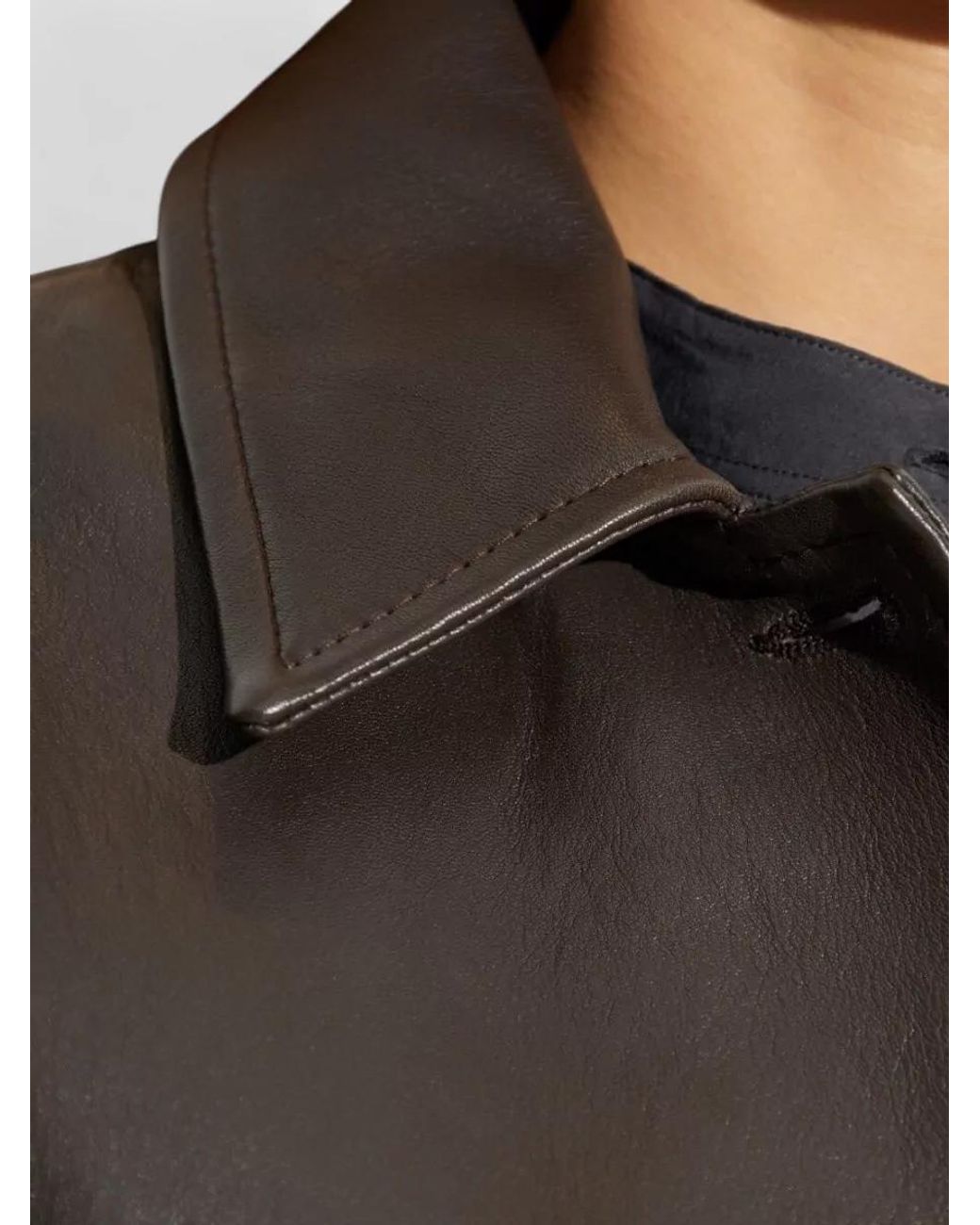 Studio Nicholson Brown Lambskin Cropped Jacket