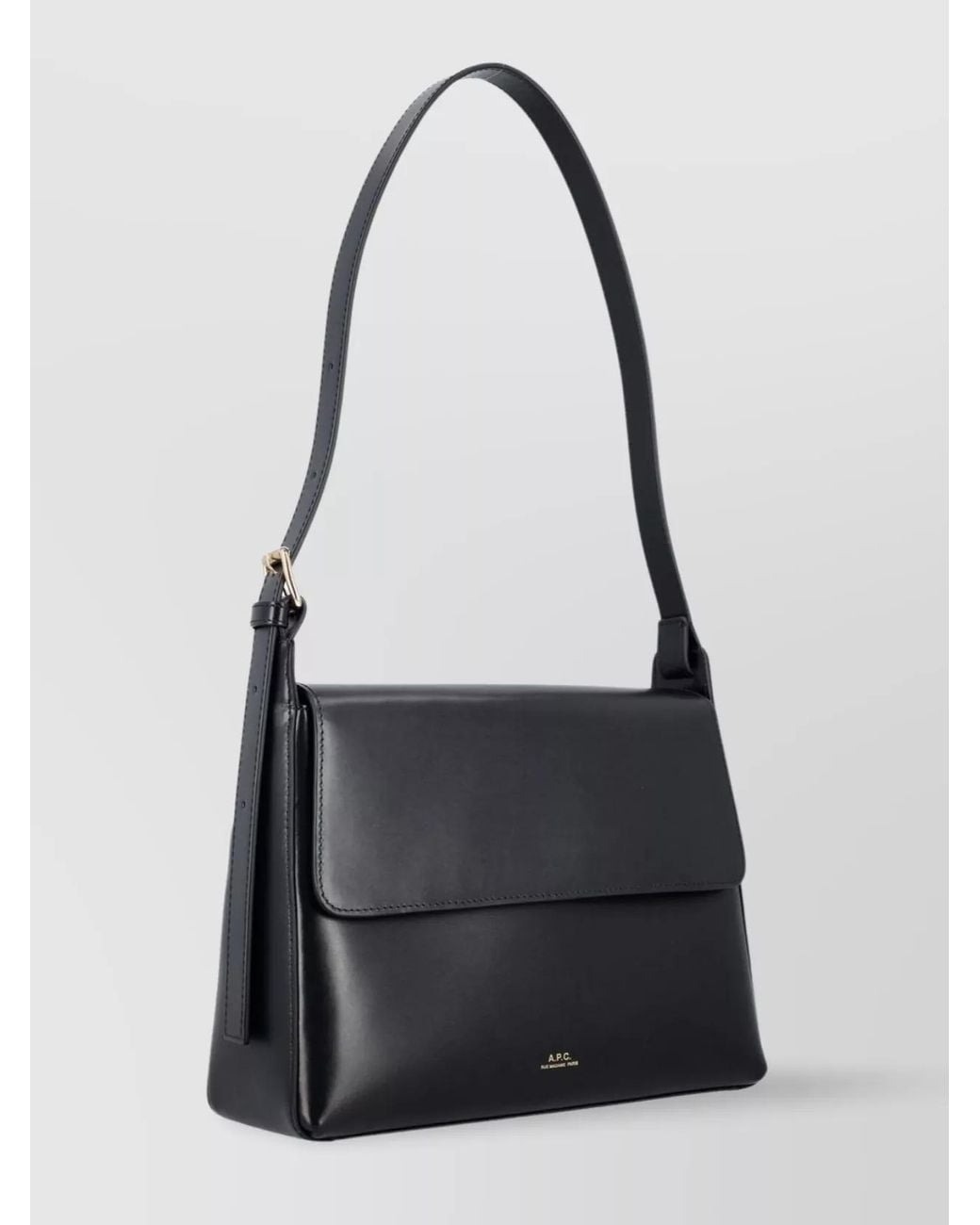 A.P.C. Black Virginie Flap Leather Shoulder Bag