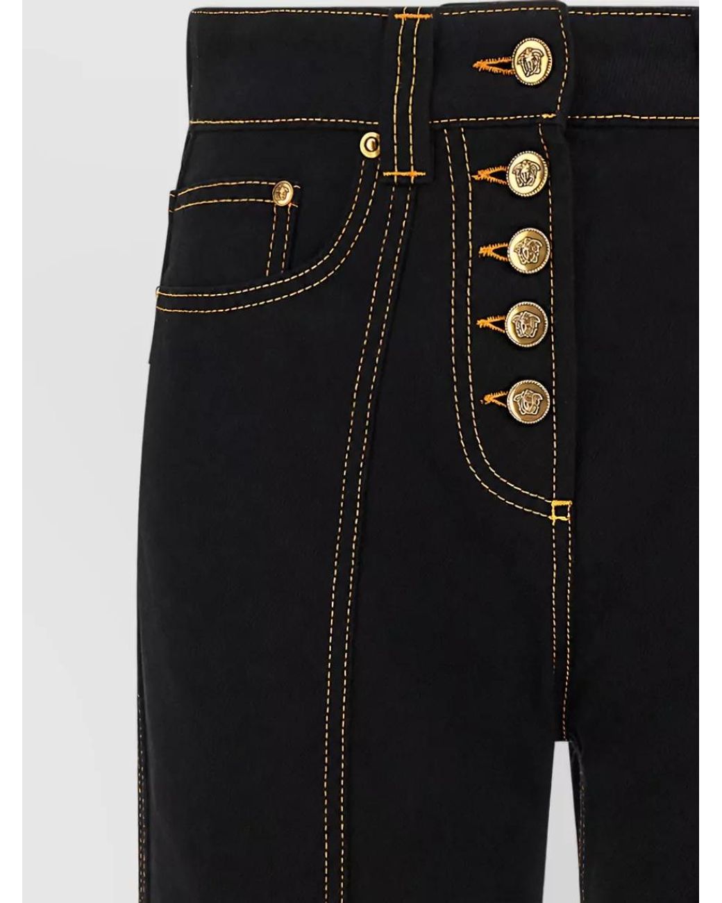 Versace Black High-Rise Straight-Leg Denim Jeans