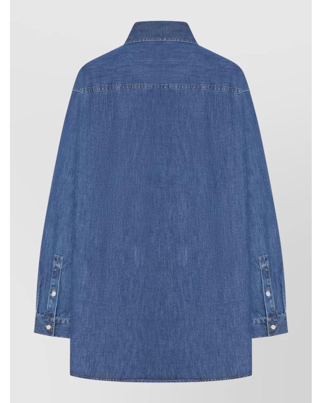 Valentino Blue Denim Long-Sleeve Shirt