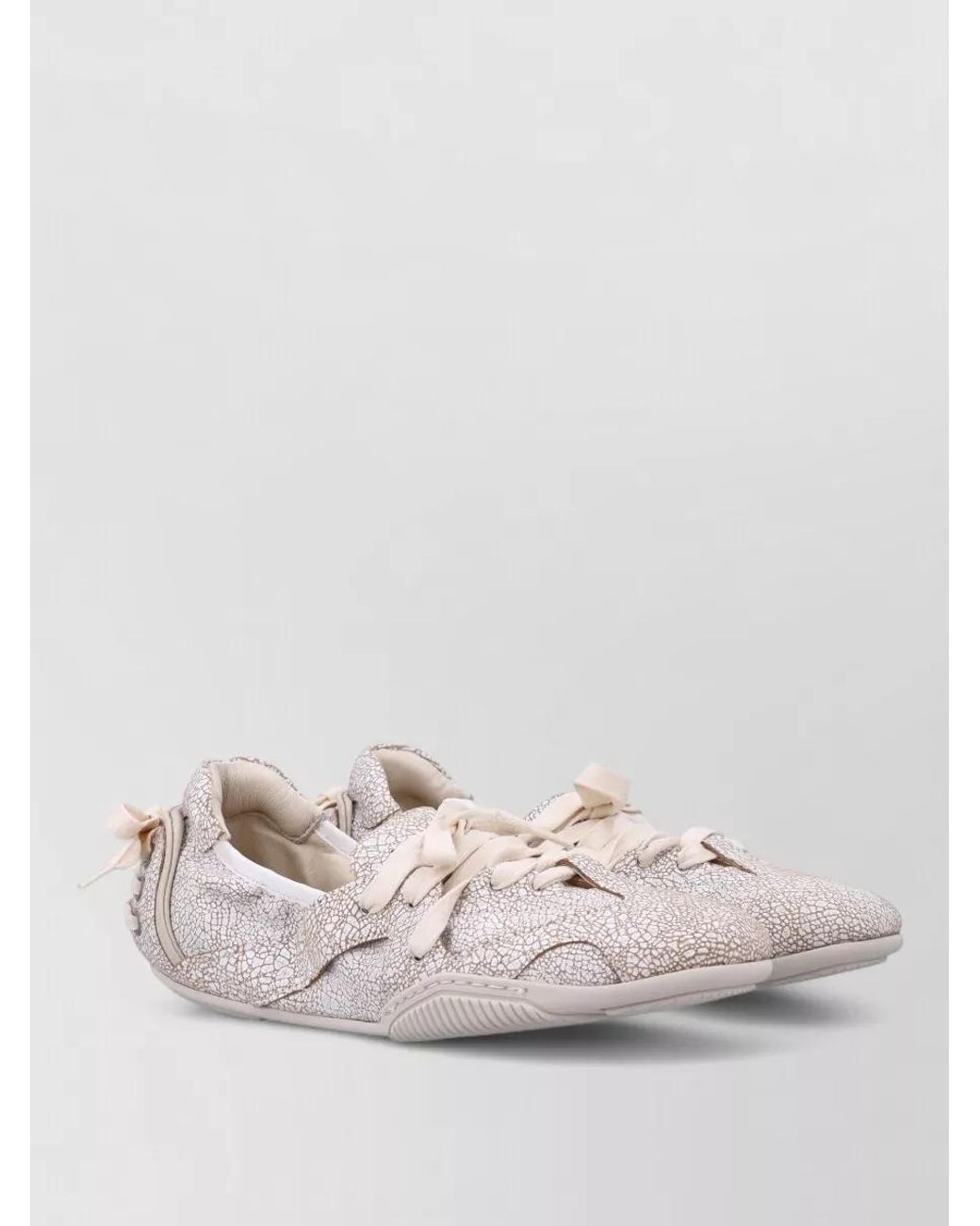Acne Natural Leather Lace-Up Ballerina Flats