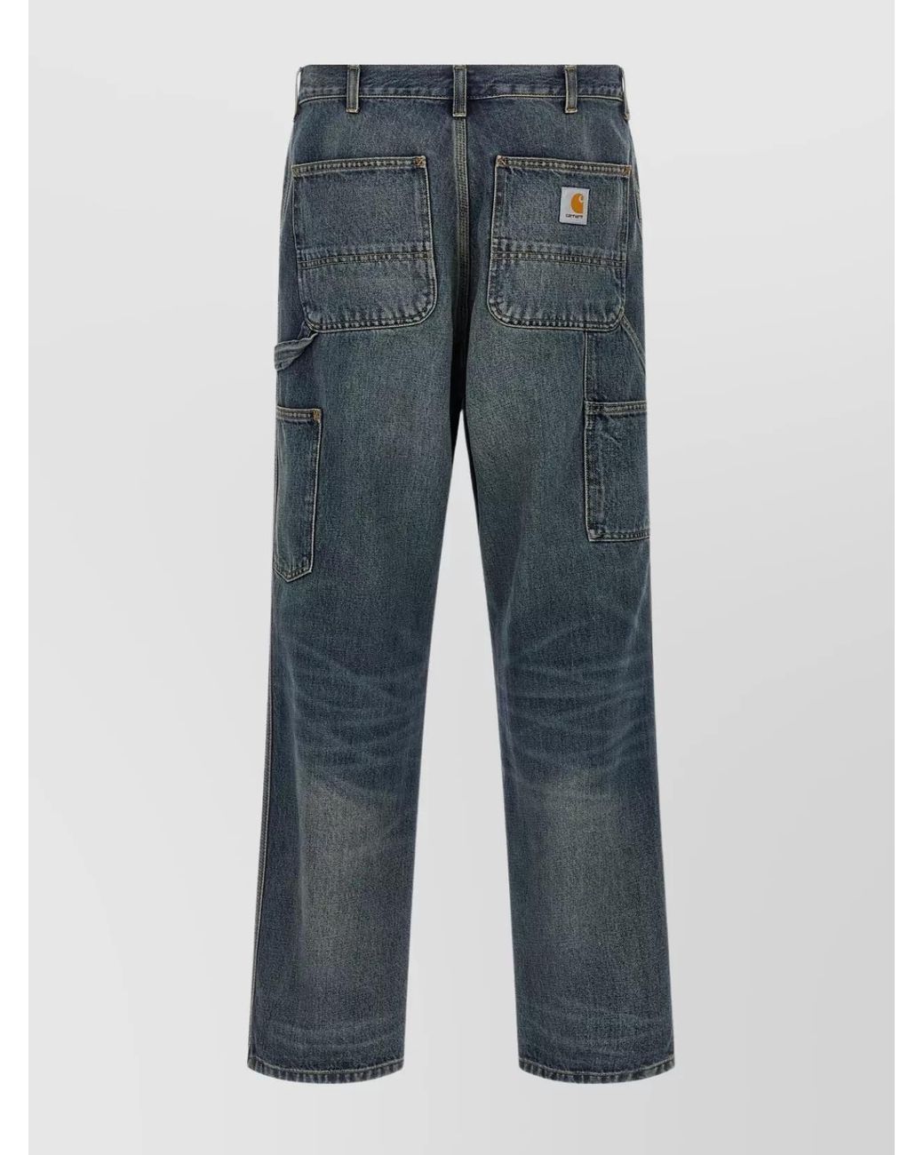 Carhartt Blue Denim Single Knee Straight-Leg Pants for men