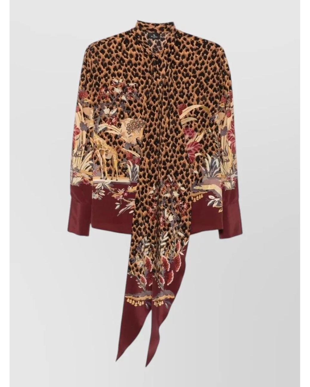 Etro Multicolor Silk Printed Pussy-Bow Blouse
