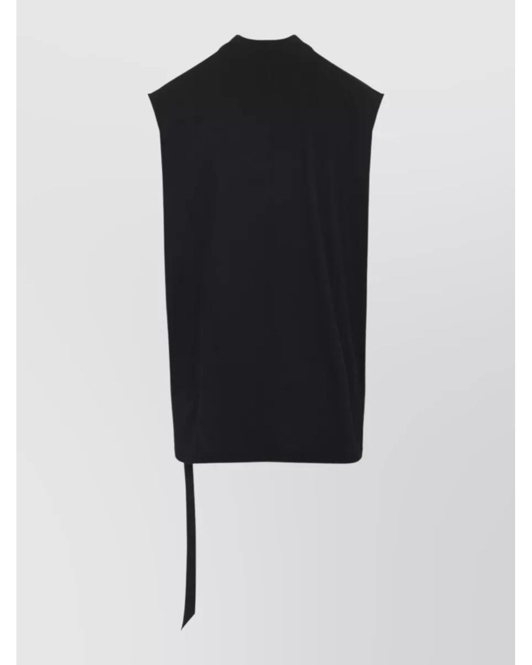 Rick Owens Black Cotton Sleeveless Long Tank Top for men