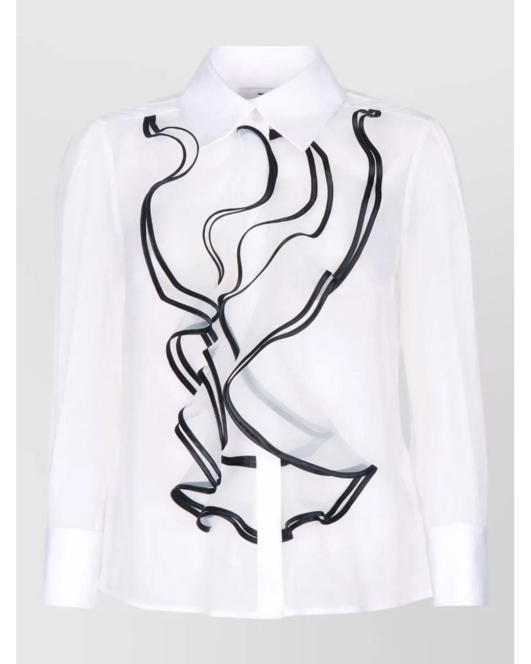 Elisabetta Franchi White Ruffled Blouse for men