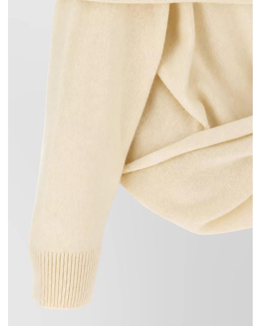 ARMARIUM Natural Cashmere Wool Draped Scarf-Effect Relaxed-Fit Sweater