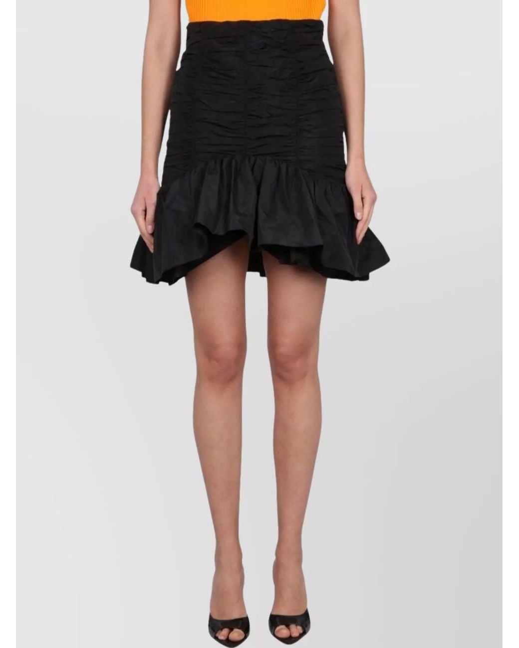Patou Black Flounced Mini Skirt