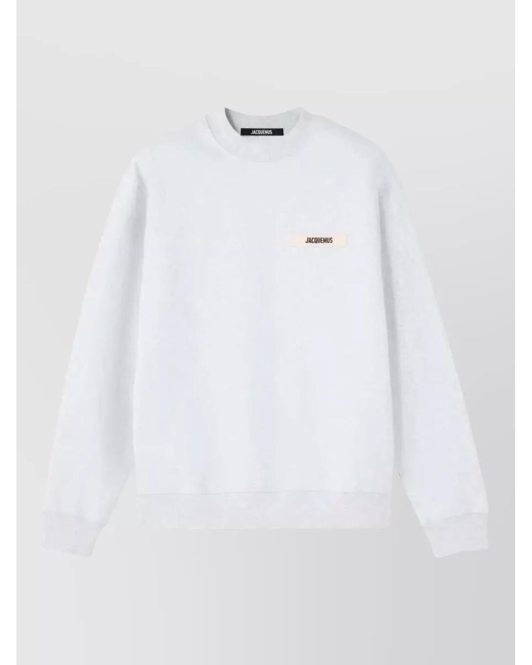 Jacquemus White Cotton Relaxed-Fit Logo-Embroidered Sweatshirt for men