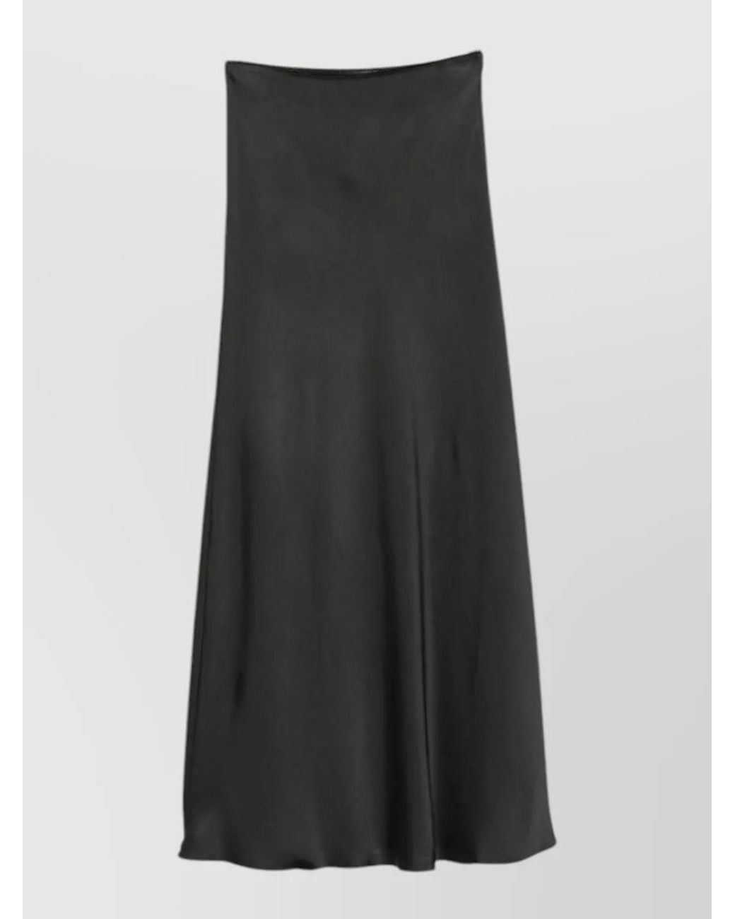 Fabiana Filippi Black Satin Maxi Skirt