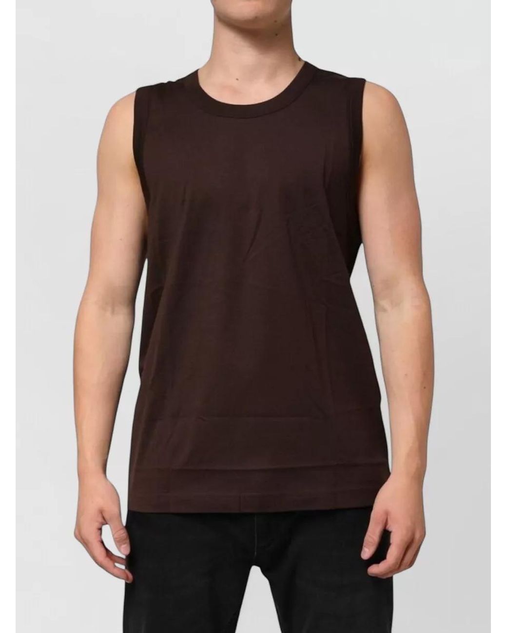 Dolce & Gabbana Black Cotton Sleeveless Tank Top for men