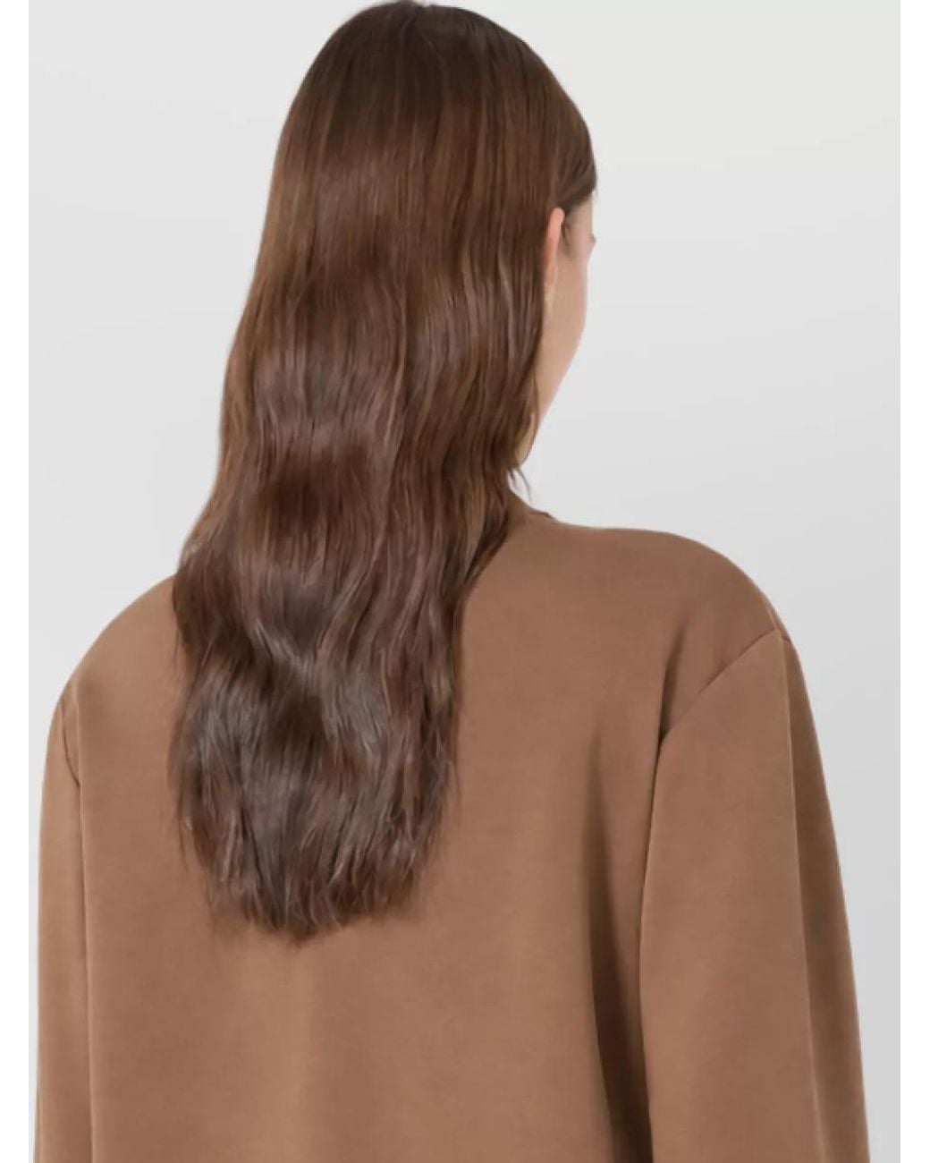 Max Mara Brown High-Neck Zip-Up Sweatshirt