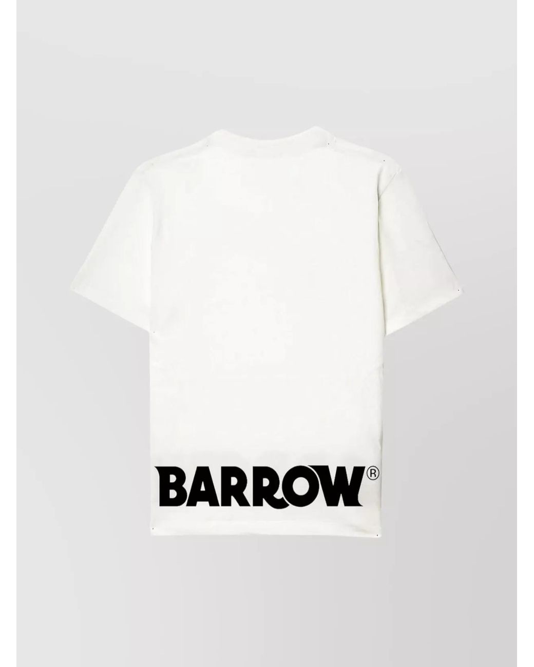 Barrow White Cotton Relaxed-Fit Printed T-Shirt