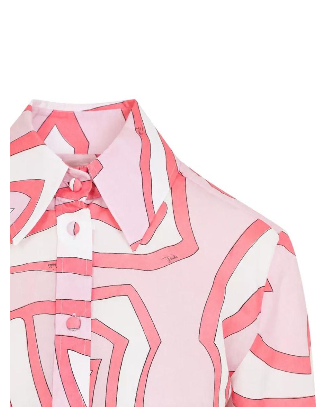 Emilio Pucci Pink Printed Cotton Long-Sleeve Shirt