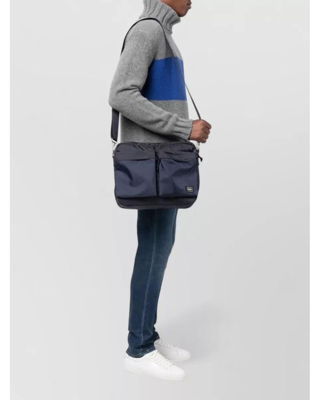 Porter-Yoshida and Co Blue Nylon Shoulder Bag for men