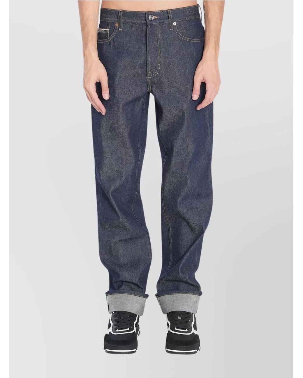 Gucci Blue Denim Straight-Leg Trousers for men