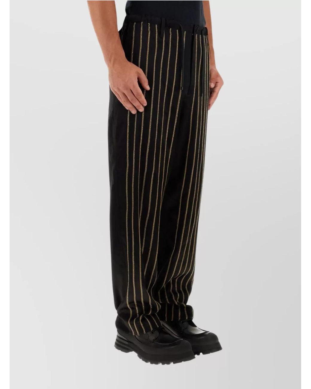 Dries Van Noten Black Embellished Wide-Leg Trousers for men
