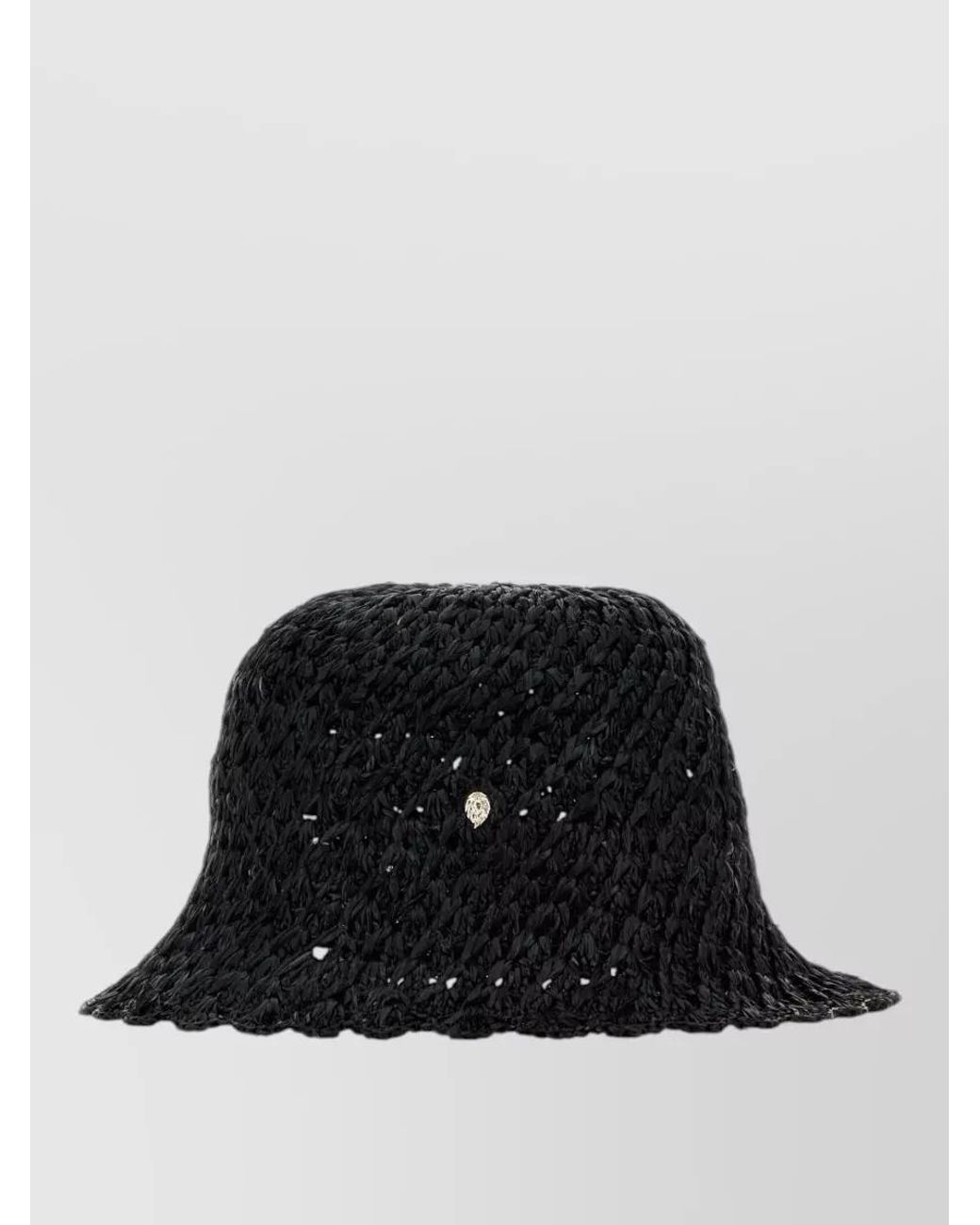 Helen Kaminski Black Raffia Bucket Hat