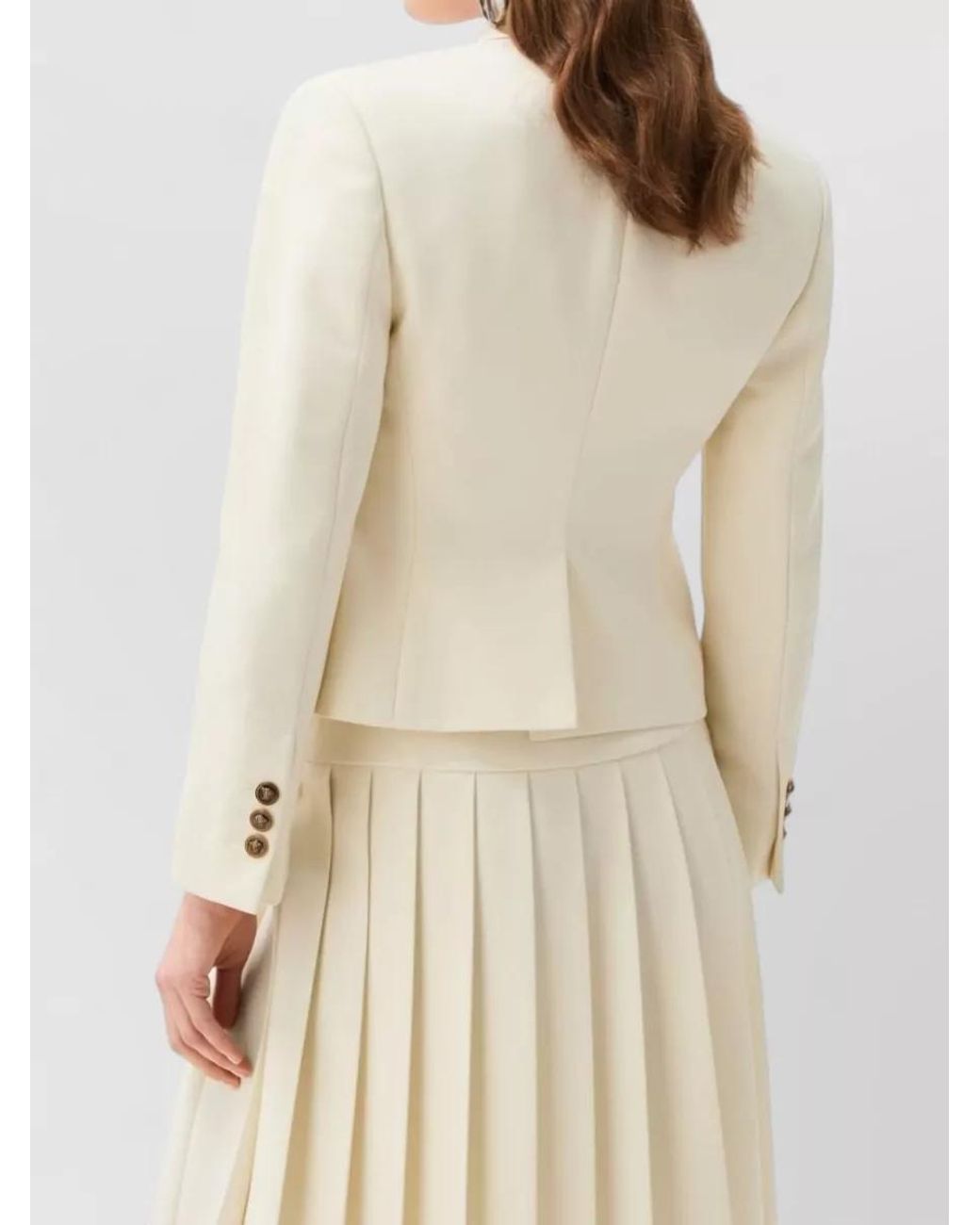 Versace Natural Virgin Wool Slim-Fit Single-Breasted Blazer